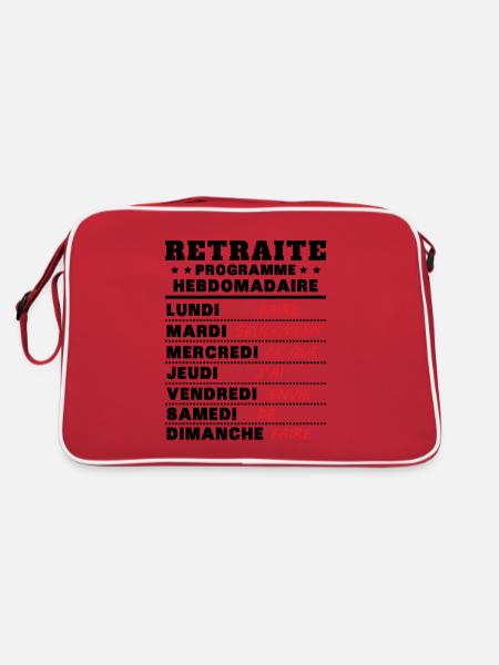 Retraite programme hebdomad retraite rigolo - Sac Retro - rouge/blanc - Dos