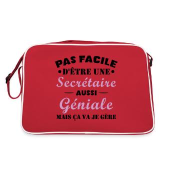 Secrétaire géniale cadeau drôle secrétaire - Sac Retro - rouge/blanc - Dos