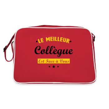 Collègue de travail cadeau humour de bureau - Sac Retro - rouge/blanc - Dos
