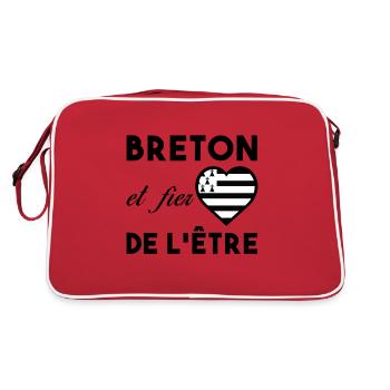 Bretagne - Breton et fier de l'être Fierté région - Sac Retro - rouge/blanc - Dos