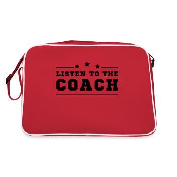 Trainer Coach Tennis Trainerin Fußball Mann Lustig - Retro Tasche - Rot/Weiß - Hinten