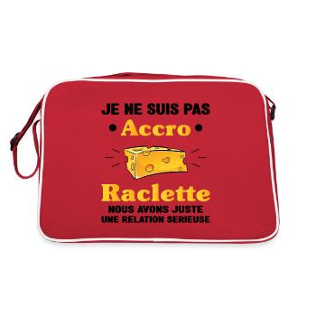 accro raclette humour raclette fromage homme drole - Sac Retro - rouge/blanc - Dos