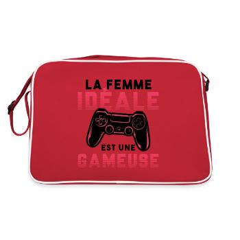 La femme idéale est une gameuse cadeau geek humour - Sac Retro - rouge/blanc - Dos