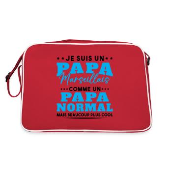 Papa Marseillais Humour Cadeau De Noël - Sac Retro - rouge/blanc - Dos
