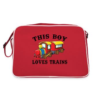 Ce garçon aime les trains - Sac Retro - rouge/blanc - Dos