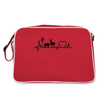 Chasseur Chasse Battement de cœur Sanglier Cerf - Sac Retro - rouge/blanc - Dos
