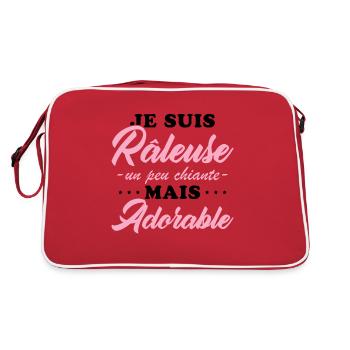 Râleuse Mais Adorable Cadeau Humour Personnalisé - Sac Retro - rouge/blanc - Dos