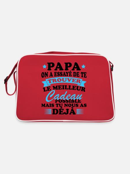 Dad Father's Day Gift World's Best Dad - Retro Bag - red/white - Back