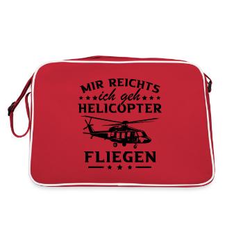 Mir reichts ich geh Helicopter - Retro Tasche - Rot/Weiß - Hinten