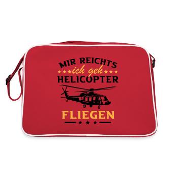 Mir reichts ich geh Helicopter - Retro Tasche - Rot/Weiß - Hinten