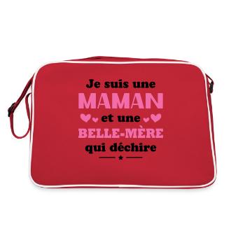 Mom Wife And A Heartbreaking Mother-in-Law - Retro Bag - red/white - Back