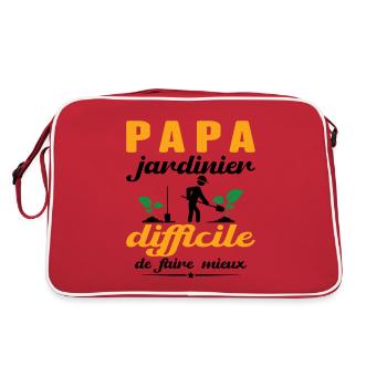Dad Gardener Gift Hard To Do Better - Retro Bag - red/white - Back