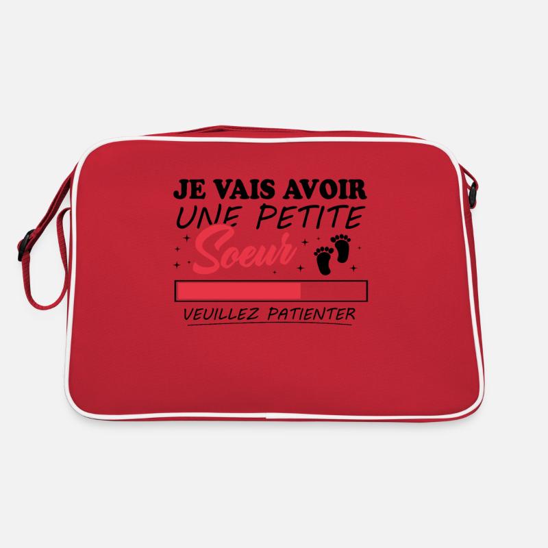 Ich werde eine kleine Schwester haben Retro Tasche