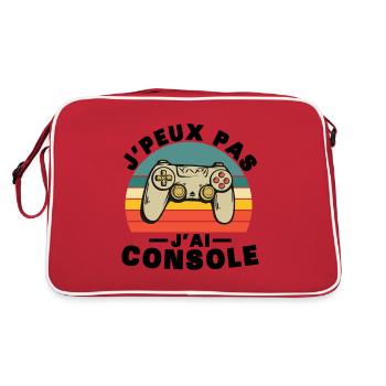Ich kann nicht trösten, Humor Geschenk - Retro Tasche - Rot/Weiß - Hinten