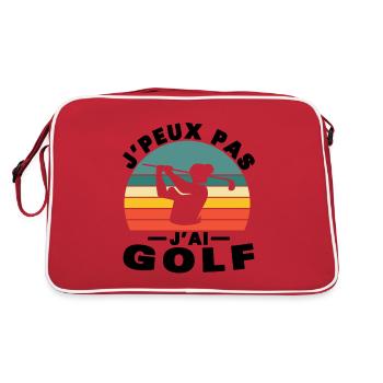 I Can't I Have Golf Humor Gift - Retro Bag - red/white - Back