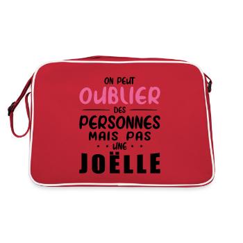 Femme Humour Cadeau Personnalisé BBF Prénom Joëlle - Sac Retro - rouge/blanc - Dos