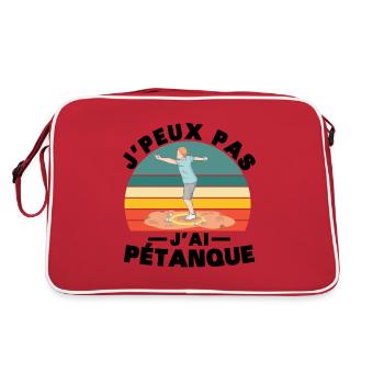 Je peux pas J'ai pétanque Humour cadeau - Sac Retro - rouge/blanc - Dos