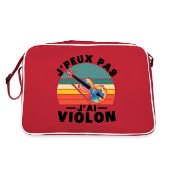 Ich kann keine Geige haben - Retro Tasche - Rot/Weiß - Hinten
