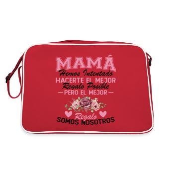 Mom but the best gift is us - Retro Bag - red/white - Back