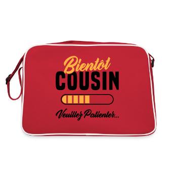 soon cousin please wait - Retro Bag - red/white - Back