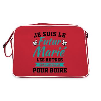 Je suis le futur marié humour cadeau futur marié - Sac Retro - rouge/blanc - Dos