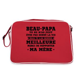 Step-dad not given life but made better - Retro Bag - red/white - Back