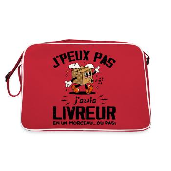J'peux Pas Je Suis Livreur - Sac Retro - rouge/blanc - Dos