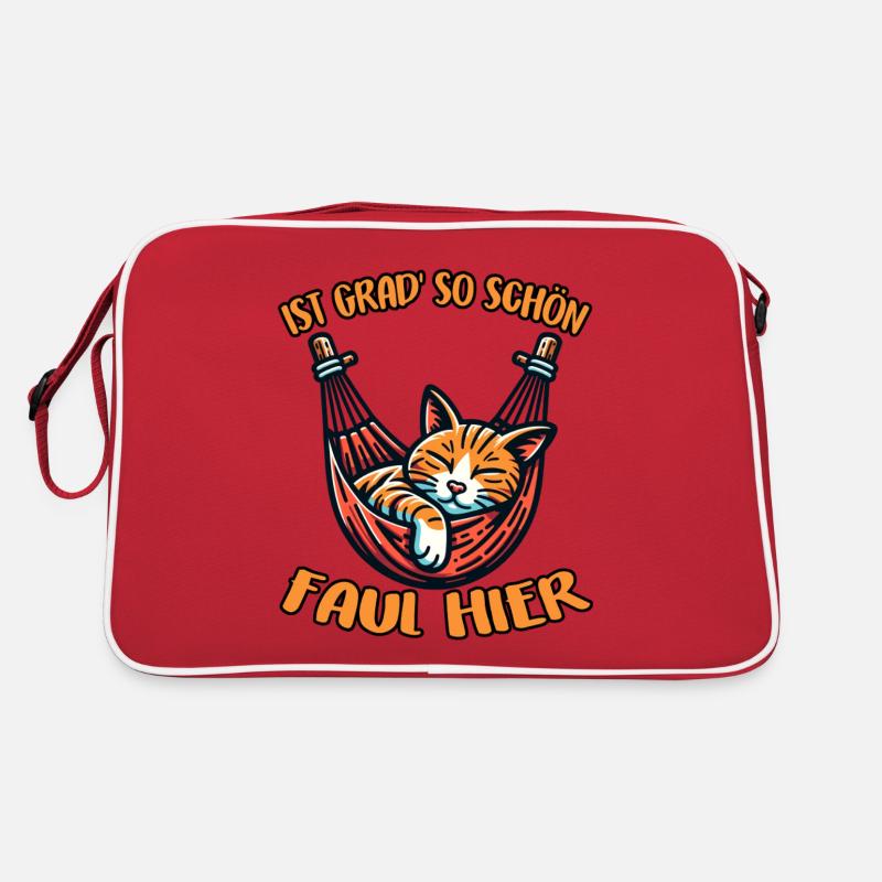 Süße Katze immer mit der Ruhe - Kätzchen schläft Retro Tasche
