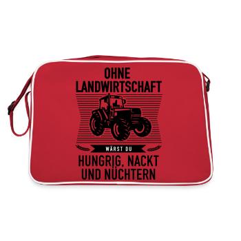 Without agriculture - Retro Bag - red/white - Back