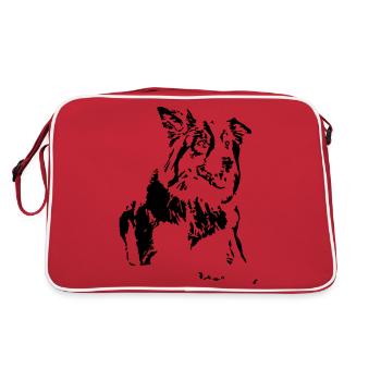 Conception de border collie de chien - Sac Retro - rouge/blanc - Dos