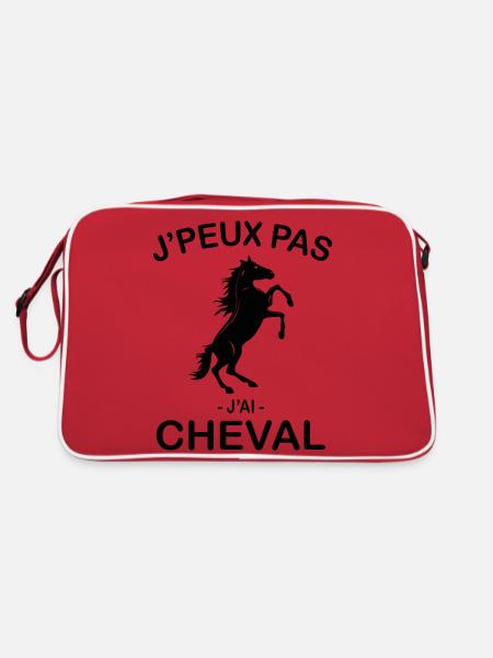 Je Peux Pas J'ai Cheval - Sac Retro - rouge/blanc