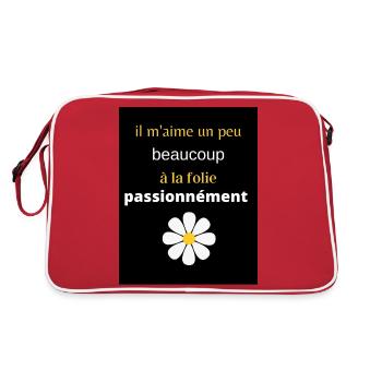 il m aime un peu beaucoup a la folie passionnément - Sac Retro - rouge/blanc - Dos