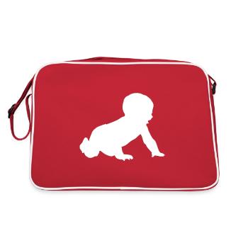 Baby Kids Crab Gift Idea Feet Family - Retro Bag - red/white - Back