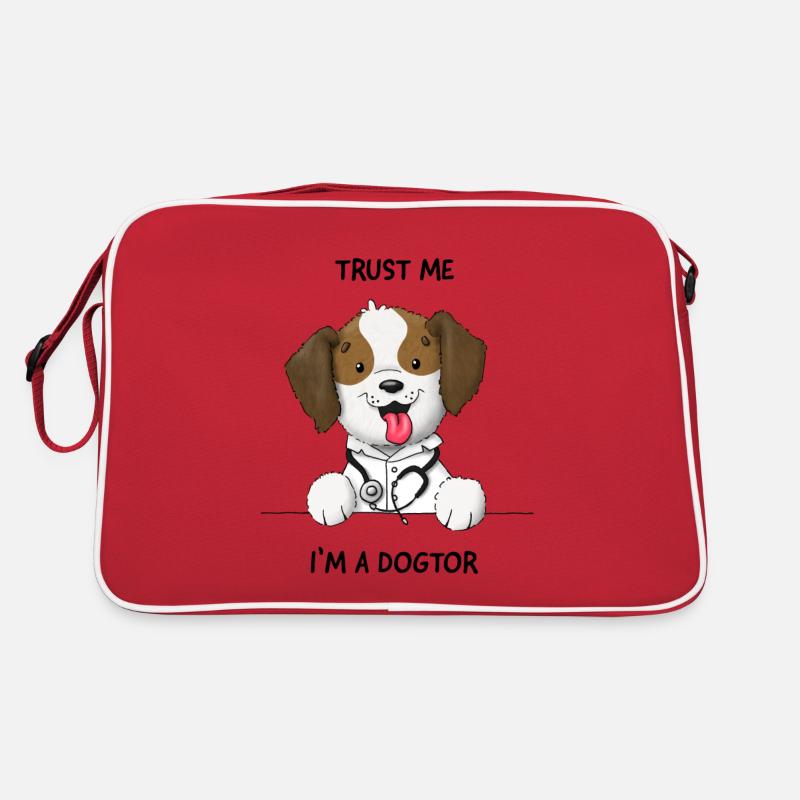 Trust me I'm a Dogtor süsser Hund Retro Tasche