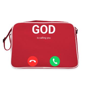 God is calling - Retro Bag - red/white - Back