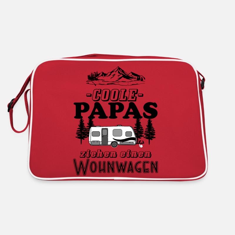 Coole Papas ziehen einen Wohnwagen Retro Tasche