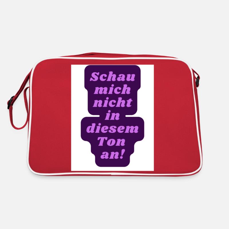 Schau nicht so - Retro Tasche - Rot/Weiß