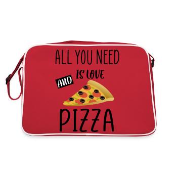 tout ce dont vous avez besoin est une citation d’amour et de pizza - Sac Retro - rouge/blanc - Dos