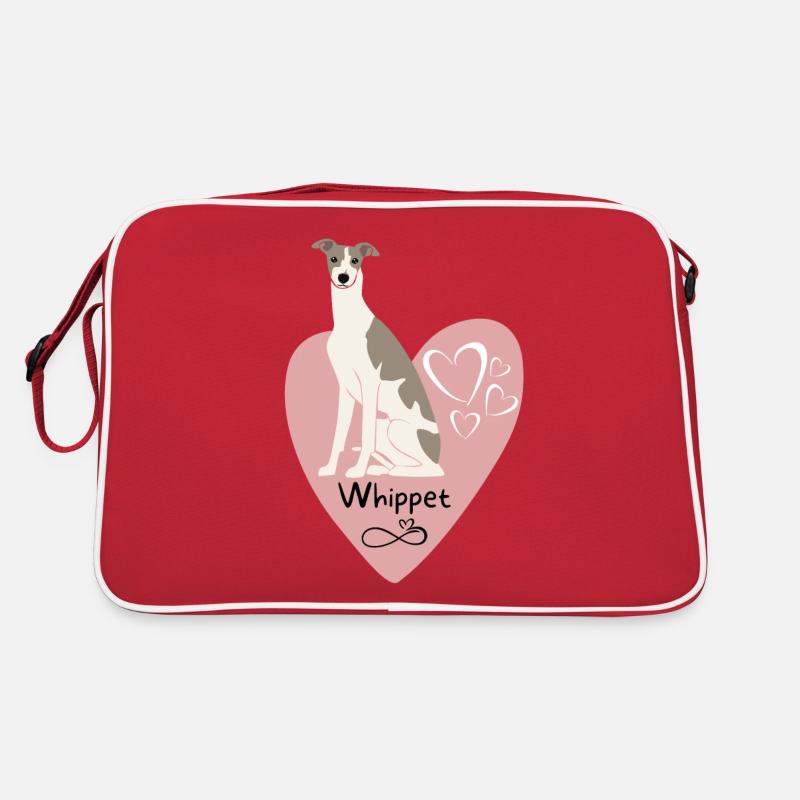 Whippet Forever - Retro Tasche - Rot/Weiß