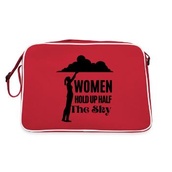 Les femmes tiennent la moitié du design noir ciel - Sac Retro - rouge/blanc - Dos