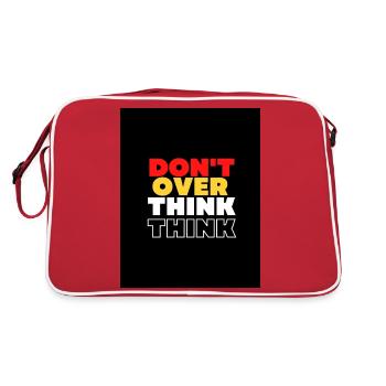 DENKEN SIE NICHT ZU VIEL NACH - Retro Tasche - Rot/Weiß - Hinten
