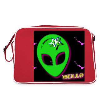Hello (Alien) - Boutique WoW - 2023 - Sac Retro - rouge/blanc - Dos