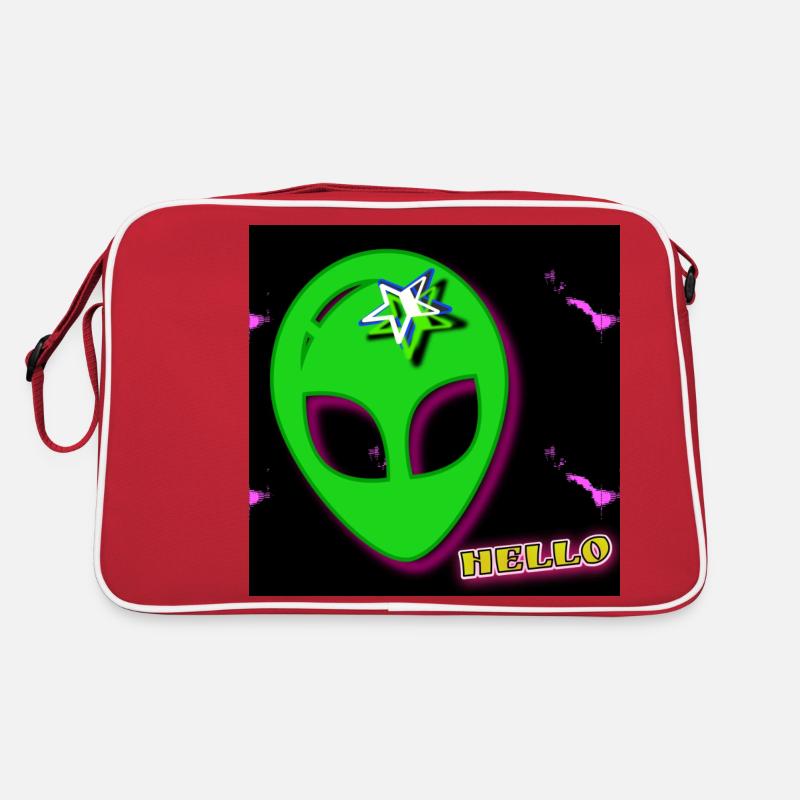 Hello (Alien) - Boutique WoW - 2023 - Sac Retro - rouge/blanc