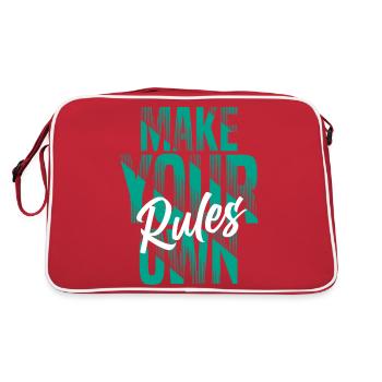 Make your own rules - Retro Tasche - Rot/Weiß - Hinten