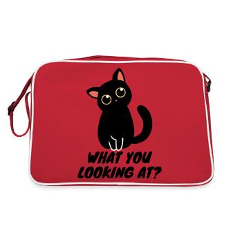 Chat suspect - Qu’est-ce que vous regardez? Concevoir - Sac Retro - rouge/blanc - Dos
