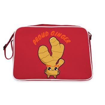 Stolzer Ingwer - ein Design, um rote Haare zu feiern - Retro Tasche - Rot/Weiß - Hinten
