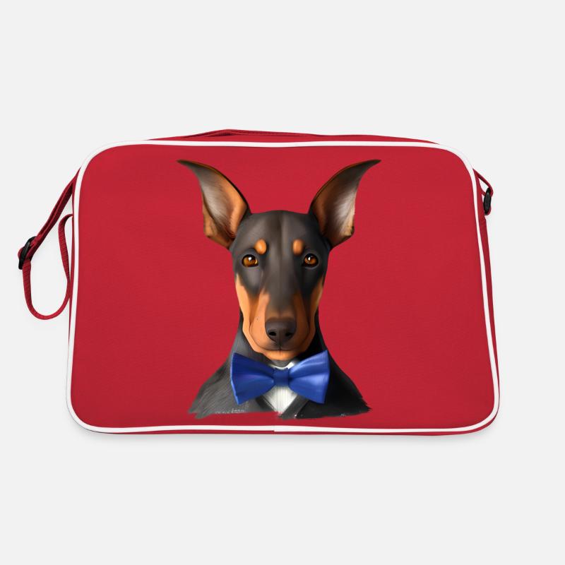 Dobermann Dobermannwelpe Hund Dobermanntrainer Retro Tasche