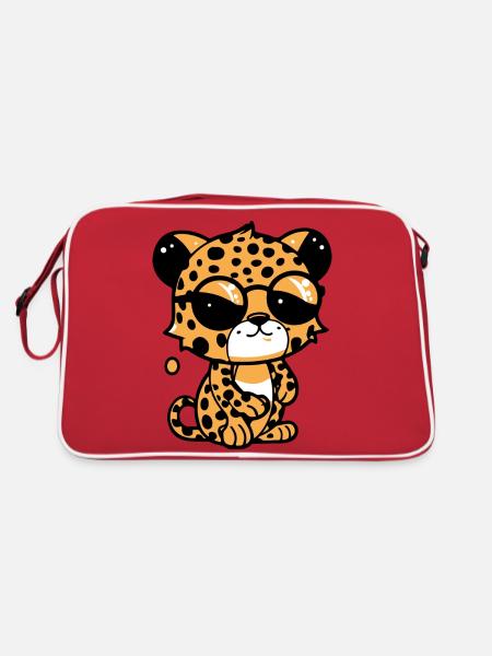 Zoolto the Leopard - Retro Bag - red/white - Back