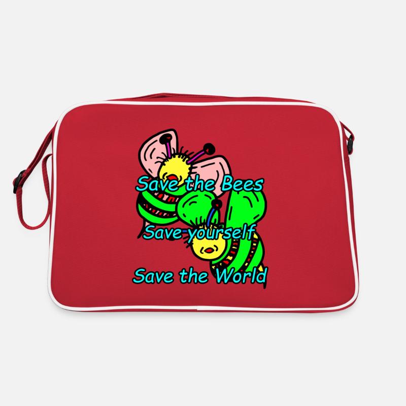 Bienen - Retro Tasche - Rot/Weiß