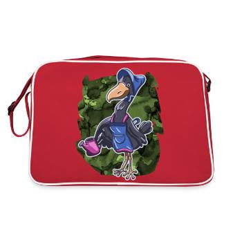 Shoebill Bird Ornithologist Forest I Gift - Retro Bag - red/white - Back